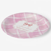  Schattige Roze Bow Vrijgezellenfeest Papieren Bordje (Gekanteld)