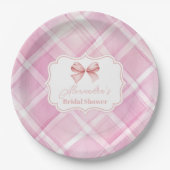  Schattige Roze Bow Vrijgezellenfeest Papieren Bordje (Voorkant)
