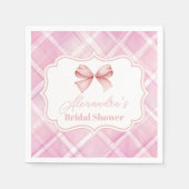 Schattige Roze Bow Vrijgezellenfeest Servet (Voorkant)