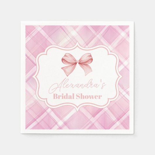  Schattige Roze Bow Vrijgezellenfeest Servet (Voorkant)