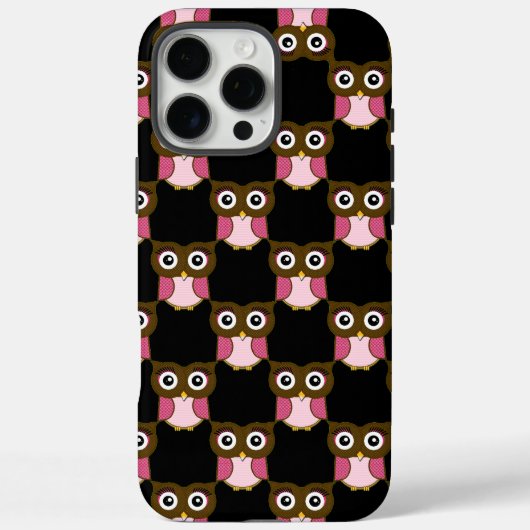 Schattige Roze & Bruin Uilenpatroon Kies Kleur Case-Mate iPhone Case (Achterkant)