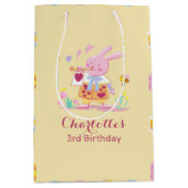 Schattige Roze Bunny Egg Pattern Kids Verjaardag G Medium Cadeauzakje (Voorkant)