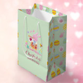 Schattige Roze Bunny Egg Pattern Kids Verjaardag G Medium Cadeauzakje