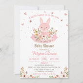 Schattige Roze Bunny met het Baby shower van de Bl Kaart (Voorkant)