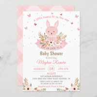 Schattige Roze Bunny met het Baby shower van de Bl
