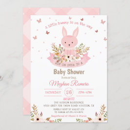 Schattige Roze Bunny met het Baby shower van de Bl Kaart