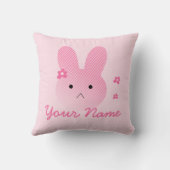 Schattige Roze Bunny Sierkussen (Achterkant)