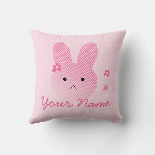  Schattige Roze Bunny Sierkussen (Achterkant)