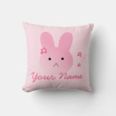 Schattige Roze Bunny Sierkussen (Voorkant)