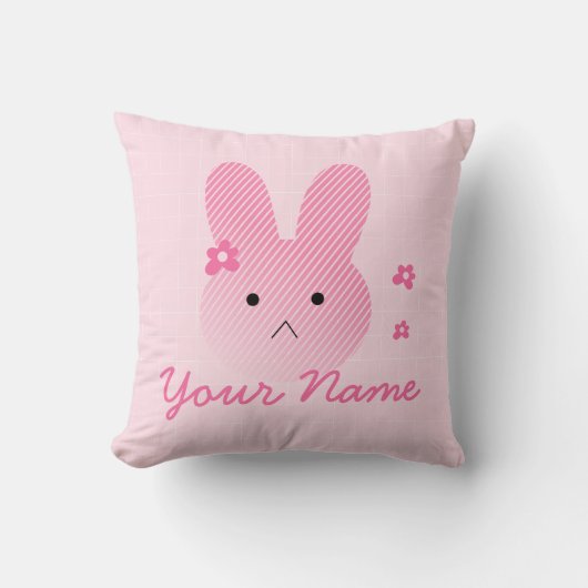  Schattige Roze Bunny Sierkussen (Voorkant)
