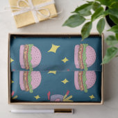 Schattige Roze Burger en Fries Patroon Tissue Pape Tissuepapier (Geschenk)