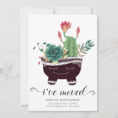 Schattige roze cactus vetplanten grillige pot verp aankondiging (Voorkant)