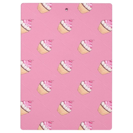 Schattige roze cake met Cherry Cliboard Klembord (Achterkant)