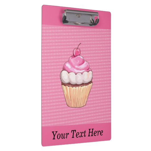 Schattige roze cake met Cherry Cliboard Klembord (Rechts)