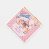 Schattige Roze  Carnaval Circus Baby shower Servet (Hoek)