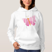 Schattige Roze Cartoon Vlinder Hoodie (Voorkant)