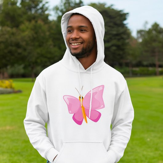 Schattige Roze Cartoon Vlinder Hoodie