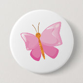 Schattige Roze Cartoon Vlinder Ronde Button 7,6 Cm (Voorkant)