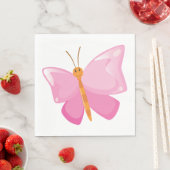 Schattige Roze Cartoon Vlinder Servet (Insitu)