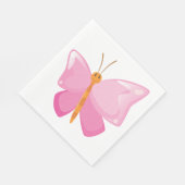 Schattige Roze Cartoon Vlinder Servet (Hoek)