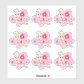 Schattige Roze Cartoon Vlinder Sticker (Vel)