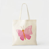 Schattige Roze Cartoon Vlinder Tote Bag (Voorkant)