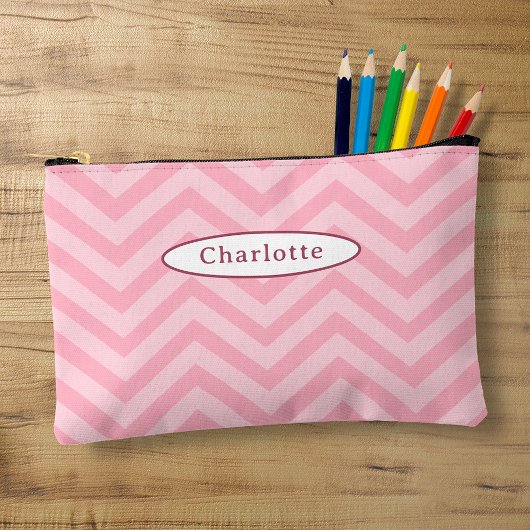 Schattige Roze Chevron Patroon Pencil Hoesje Etui