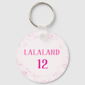 Schattige Roze Chic Ditsy Vakantie Kerst Ornament Sleutelhanger (Achterkant)