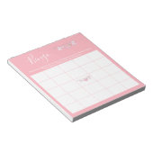 Schattige Roze Clothesline Meisje Baby shower Bing Notitieblok (Schuin)