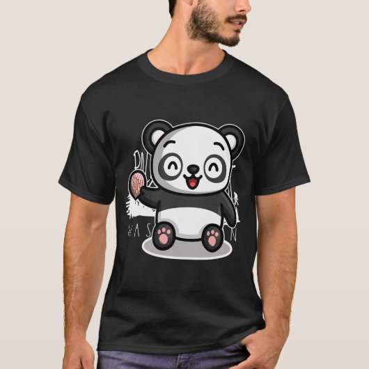 Schattige roze Concha Panda Beer T-shirt (Voorkant)