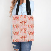 Schattige roze coquette boog oma chique Canvas tas
