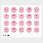 Schattige Roze Coquette Bow Esthetische girly Ronde Sticker (Vel)