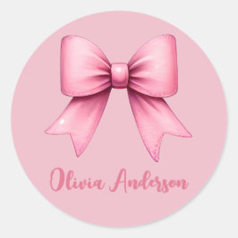 Schattige Roze Coquette Bow Esthetische girly Ronde Sticker