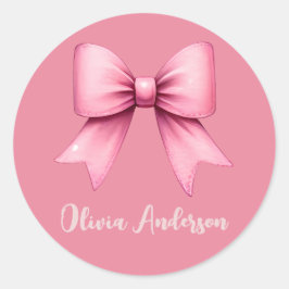 Schattige Roze Coquette Bow Esthetische girly Ronde Sticker