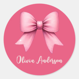 Schattige Roze Coquette Bow Esthetische girly Ronde Sticker