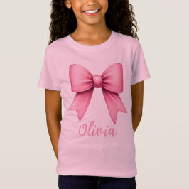 Schattige Roze Coquette Bow Esthetische girly T-shirt