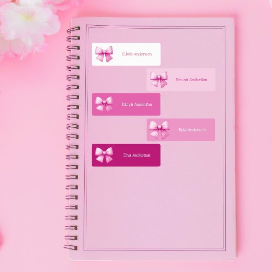 Schattige Roze Coquette Bows Esthetische Waterdich Labels