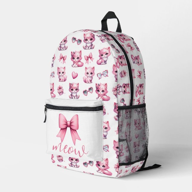 Schattige Roze Coquette Kat Esthetisch Meisje Blus (Achterkant Hoek Rechts)