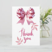 Schattige Roze Coquette Strik Baby Meisje Shower B Kaart (Staand voorkant)