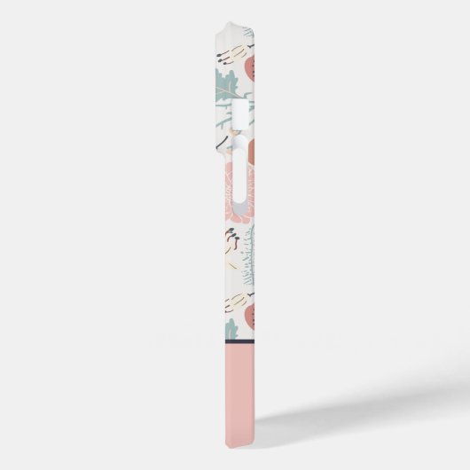 Schattige roze crème bloemig botanisch monogram Case-Mate iPhone case (Achterkant / Links)