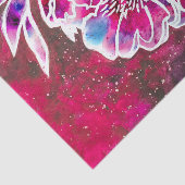 Schattige Roze Dahlia Meisje  Bloemen Waterverf Tissuepapier (Detail)