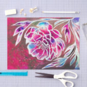 Schattige Roze Dahlia Meisje  Bloemen Waterverf Tissuepapier (Craft)