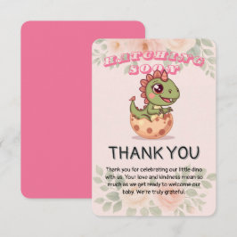 Schattige Roze Dino Komt Eerder Uit Bedankkaart