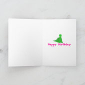 Schattige Roze Dinosaur Kaart (Binnen)