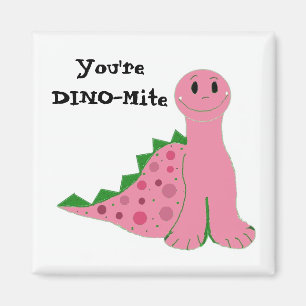 Schattige Roze Dinosaurus Magneet