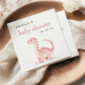 Schattige roze dinosaurus meisje Baby shower Servet