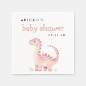 Schattige roze dinosaurus meisje Baby shower Servet (Voorkant)