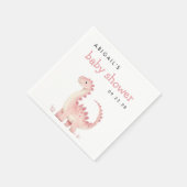 Schattige roze dinosaurus meisje Baby shower Servet (Hoek)