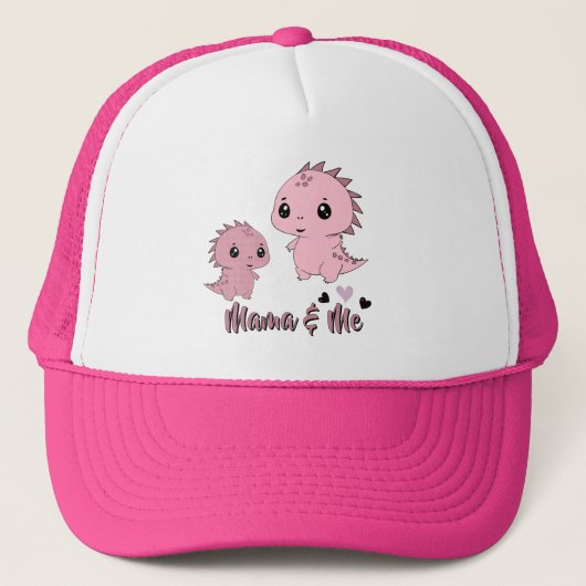 Schattige Roze Dinosaurussen Trucker Pet (Voorkant)