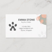 Schattige Roze Dog Sitter Pet Store Visitekaartje (Achterkant)